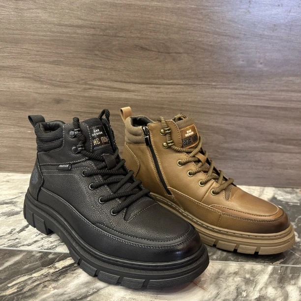 【Aysa男装】23-9550-09圆头男士车缝线马丁靴厚底男鞋时装靴