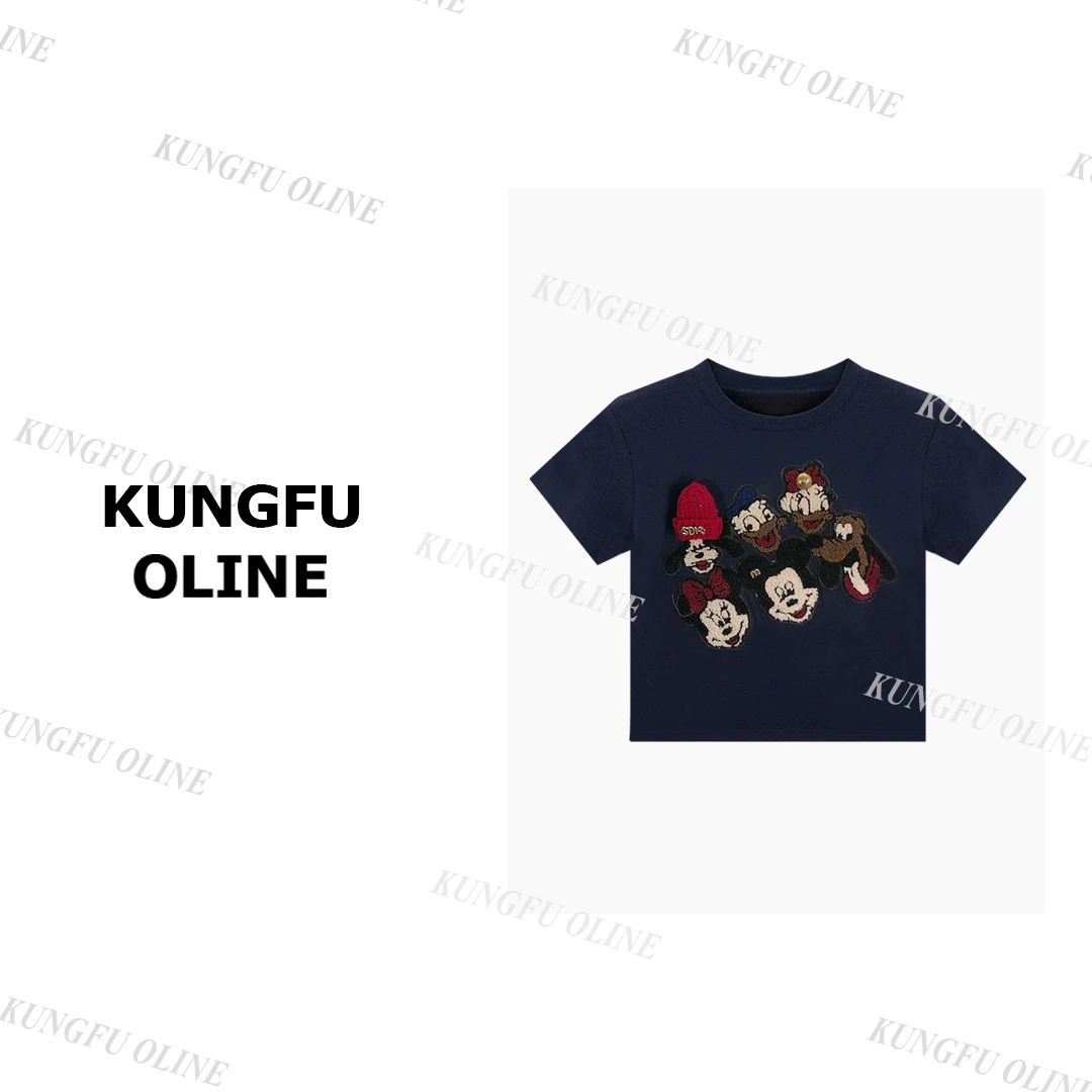 【小妖】T5332流行款卡通印花圆领短袖T恤潮流休闲上衣