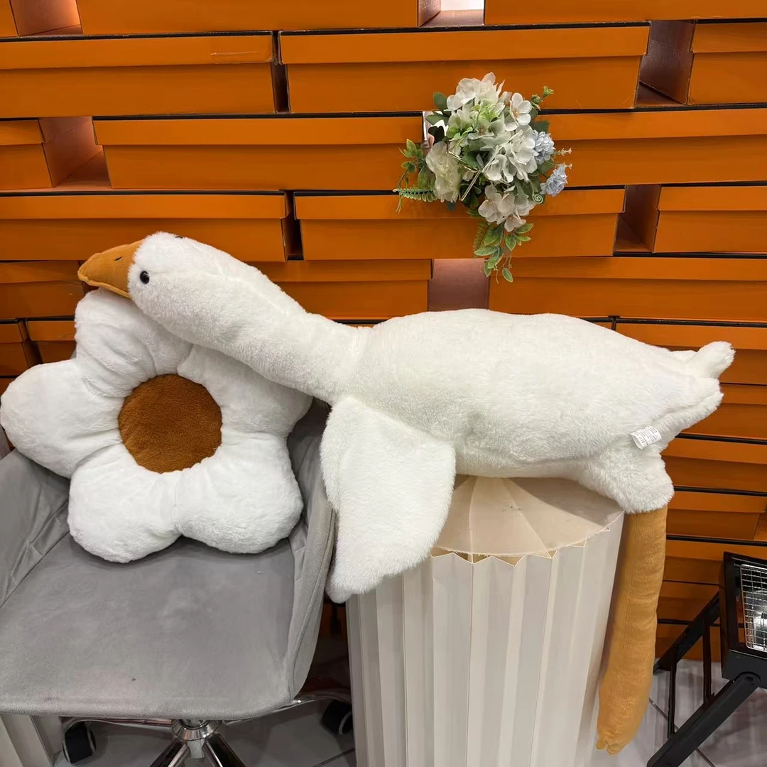 网红大白鹅毛绒玩具公仔床上睡觉加推玩偶抱枕情人节日礼物