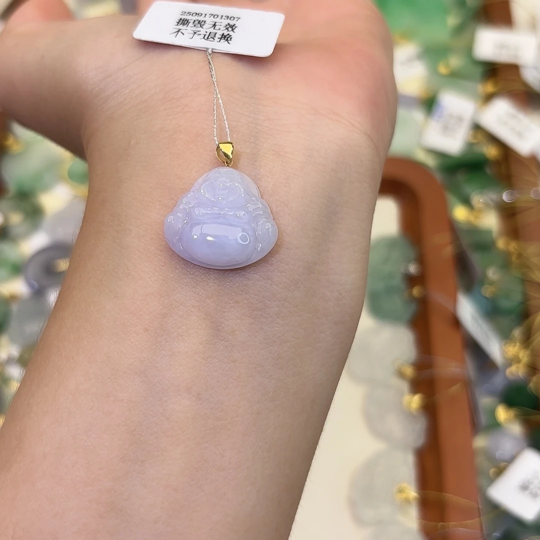 喜****翡翠18K金镶嵌颈饰佛公
