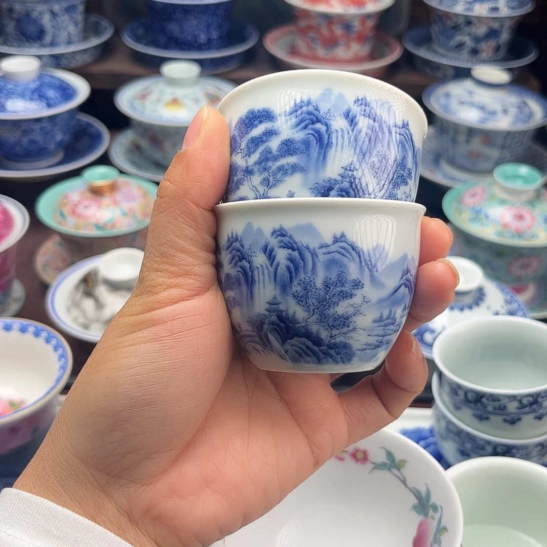 景德镇陶瓷两只缸杯