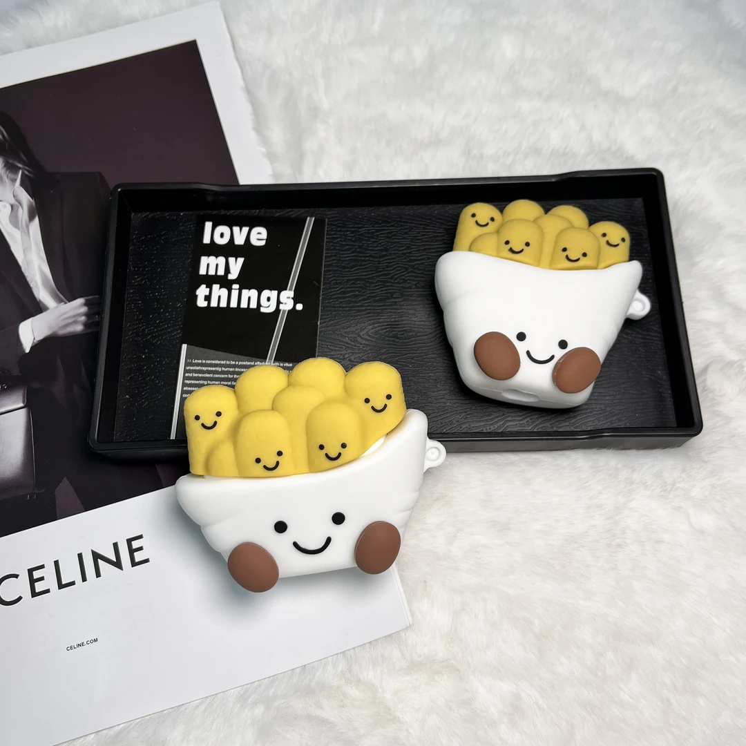 笑脸薯条适用AirPods4苹果耳机保护套airpodspro2硅胶软壳1/2/3代