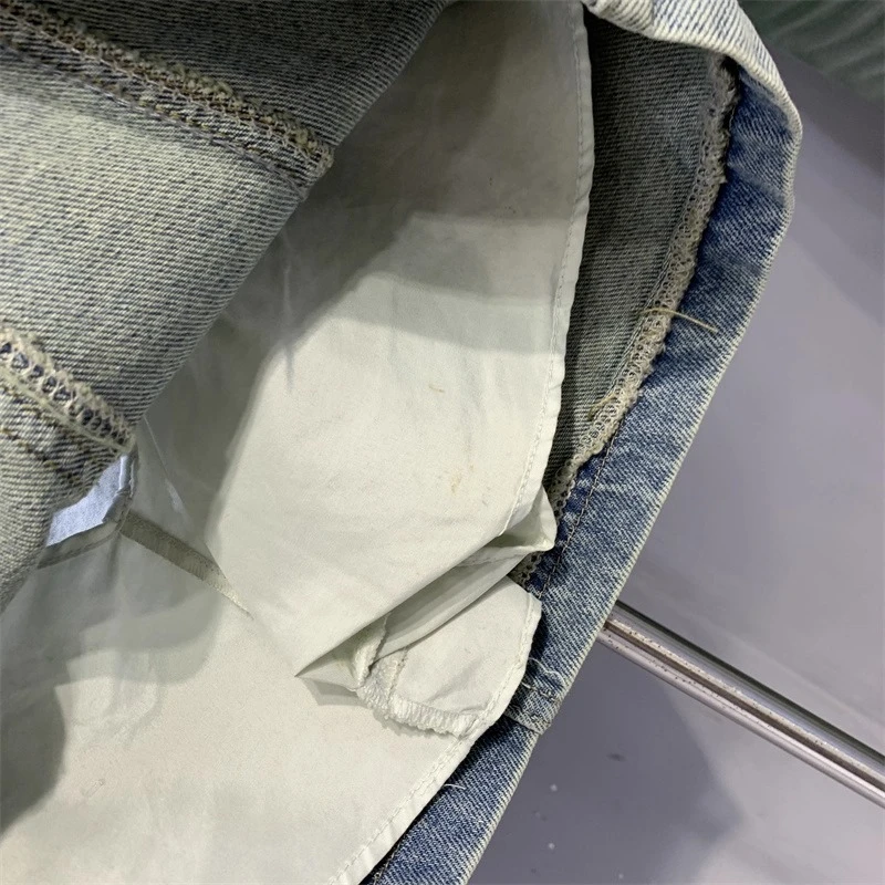 牛仔工装韩式纯色夏季新款简约百搭显瘦辣妹高腰多口袋包臀短裙女