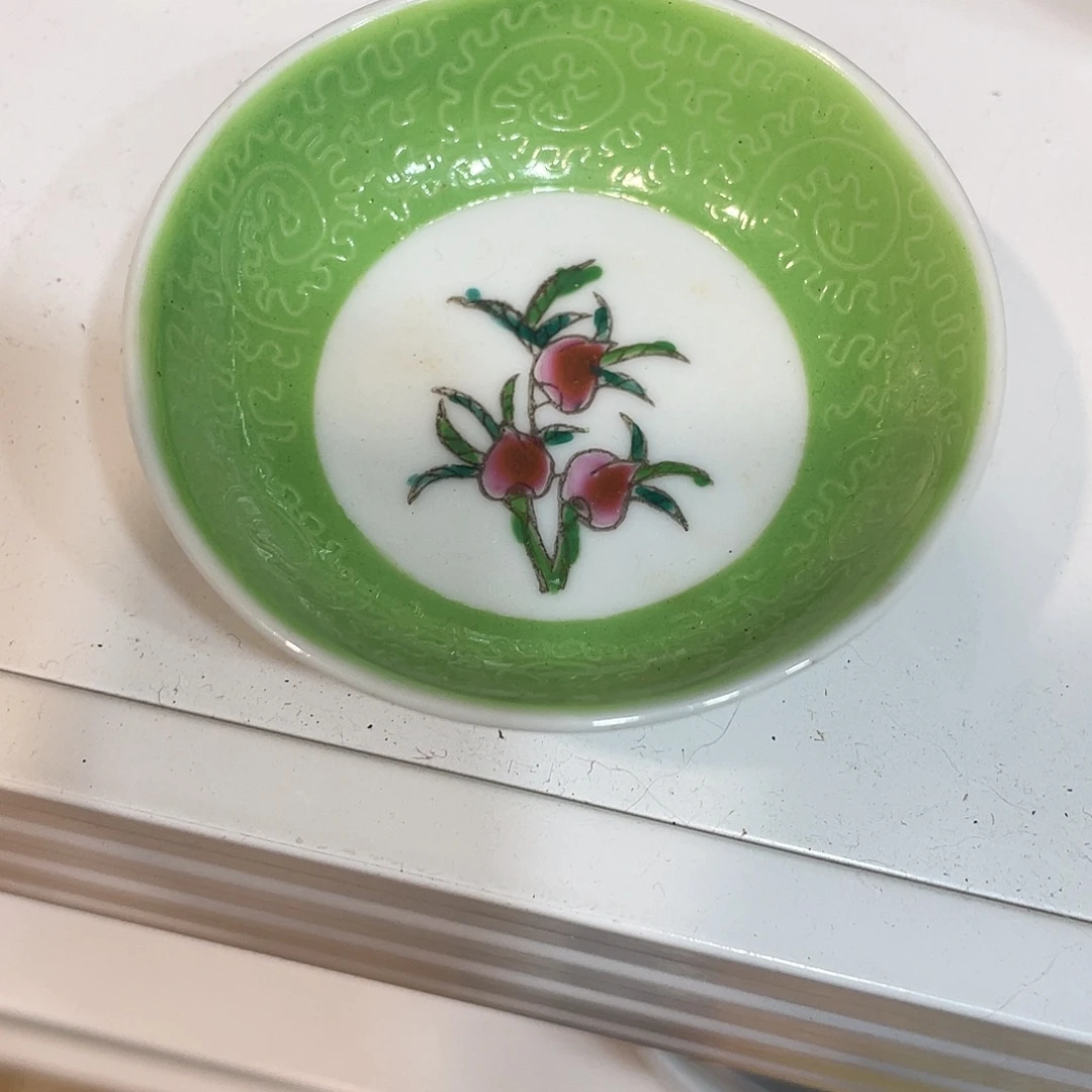 瓷片景德镇粉彩扎道一寸碟