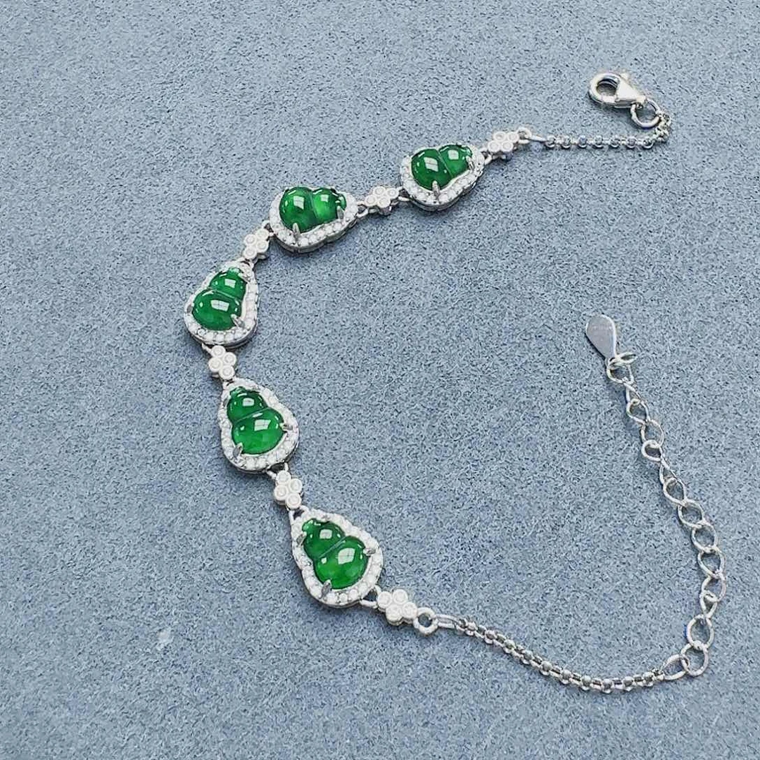 银S925镶嵌手链翡翠手链