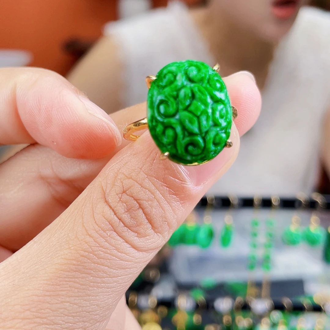 翡翠银S925镶嵌耳饰