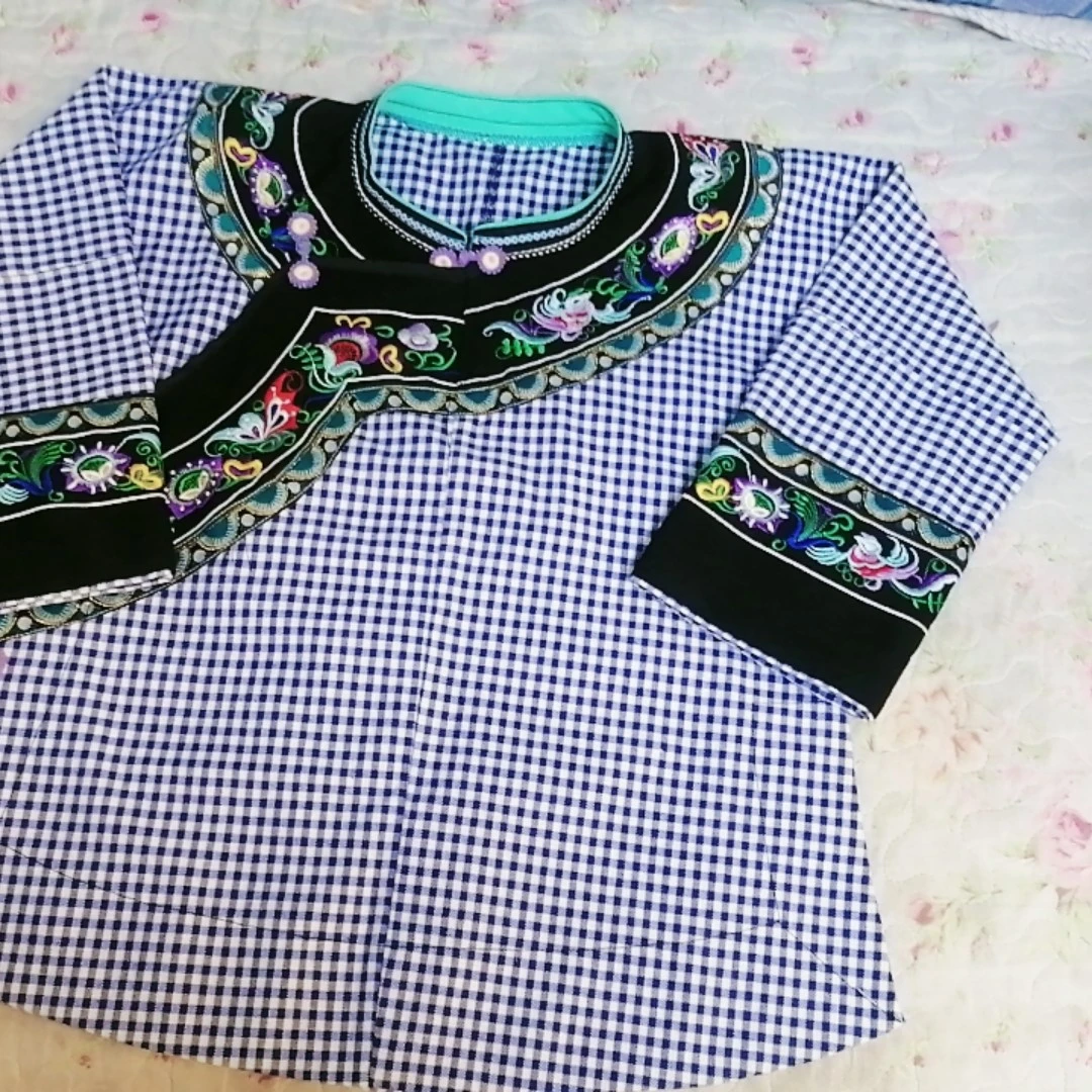 土布连袖少数民族风格手工刺绣长袖上衣秋冬时尚气质修身单品