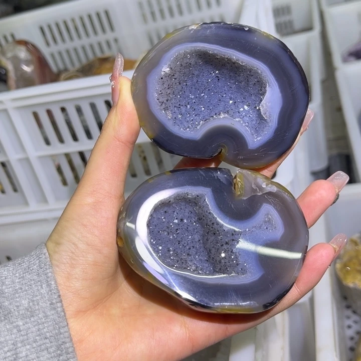 珠宝半成品水晶未镶嵌蓝晶盆