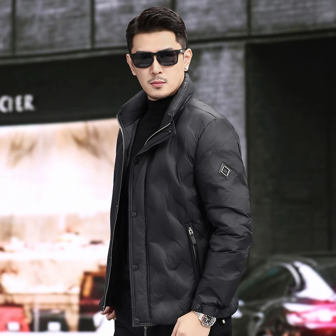 KANMALENLY/肯梅灵列羽绒服冬季立领短款轻薄羽绒夹克男装休闲潮