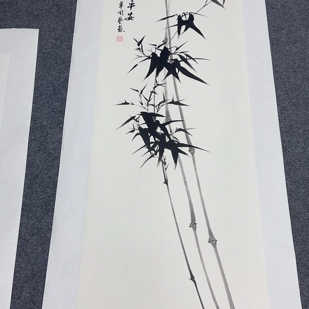 国画100*35纯手绘亲笔周艺