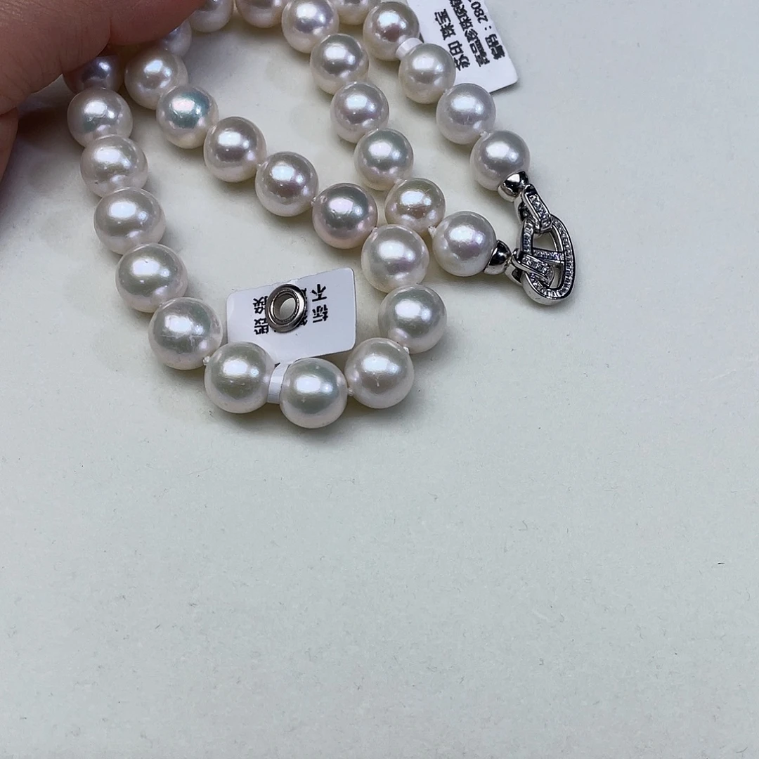 颈饰银S925镶嵌淡水珍珠卡12➕高品极光白炫彩收藏毕业级
