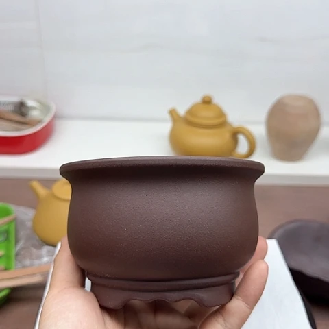 行***云紫泥茶案花盆花盆
