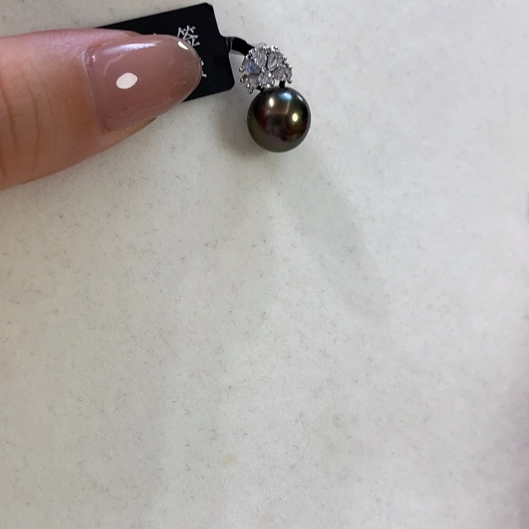 银S925镶嵌海水珍珠吊坠