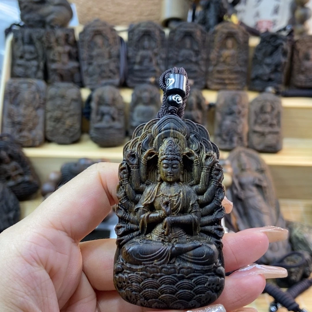 木雨**青越南芽庄黄奇楠吊坠