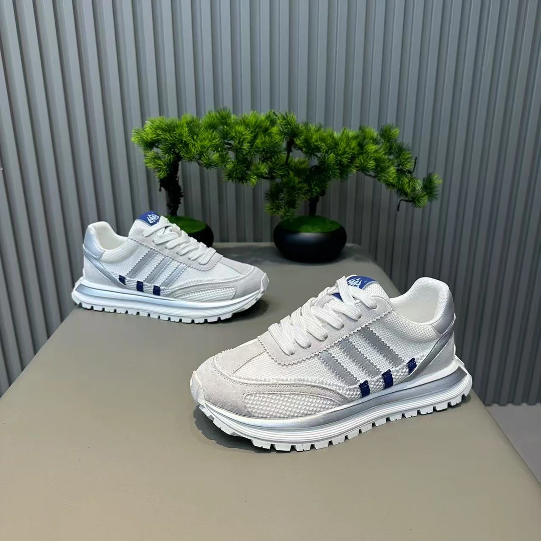 潮男夏季网面透气厚底男士老爹鞋轻便软底拼色百搭时尚舒适休闲鞋