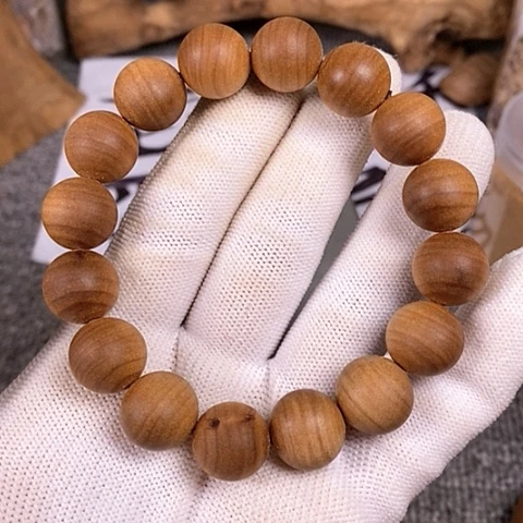 檀香木手串/手链老山檀香黑肉横纹1.4沉水微瑕疵