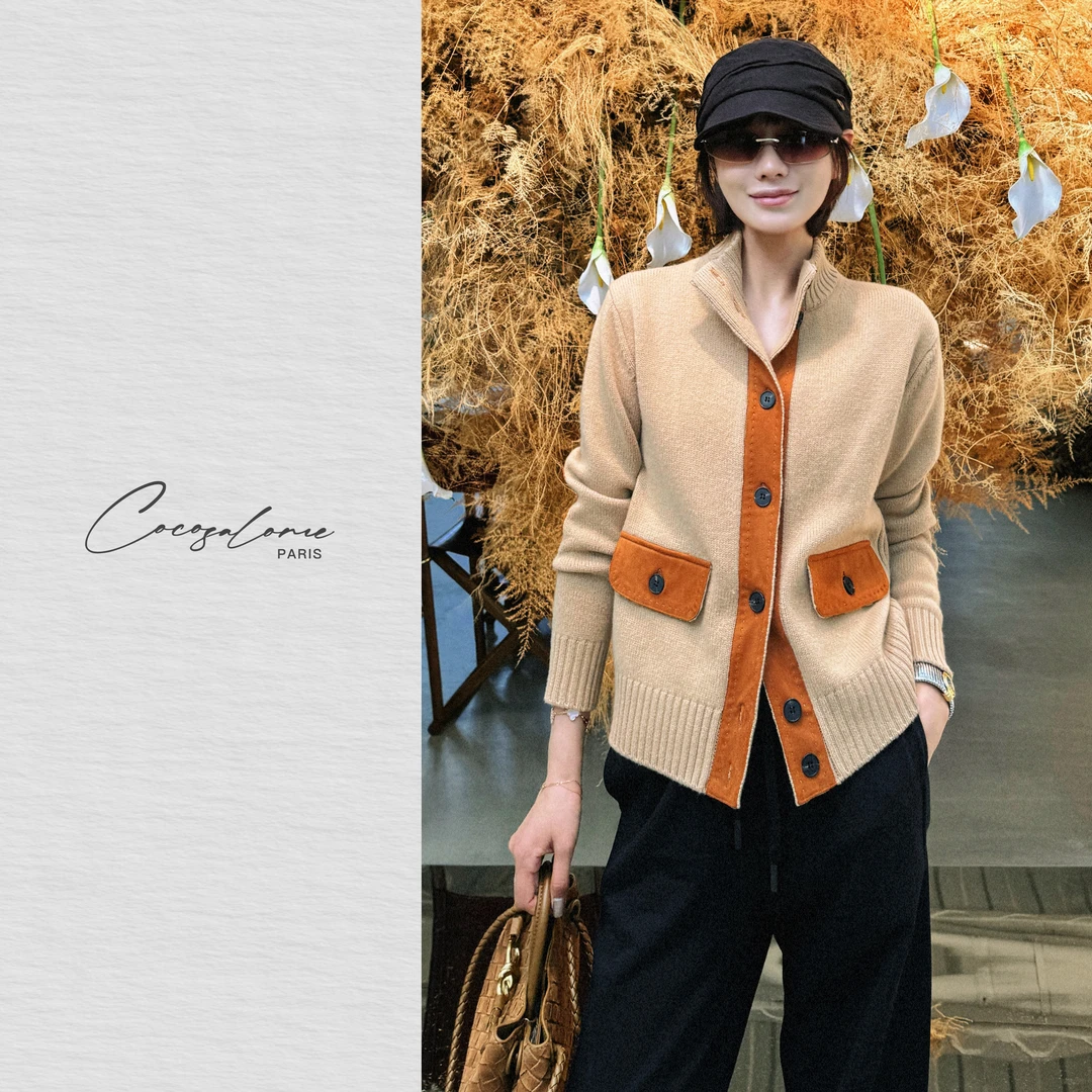 韩彬彬"瑞士"复古优雅腔调重磅羊毛软糯亲肤小香风百搭外套2623-4