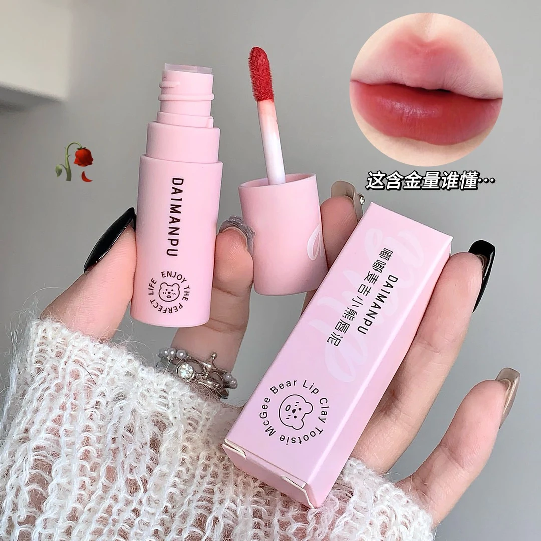 秋冬嘟嘟麦吉小熊唇泥雾面唇釉丝绒口红显白女美妆氛围感纯欲持久