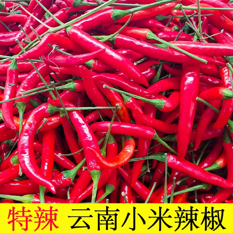 云南现摘小米辣鲜椒特辣新鲜魔鬼辣椒朝天椒红皮椒指天椒泡椒蔬菜
