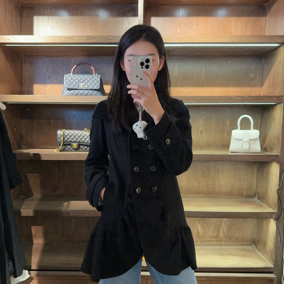 95新 MaxMara 大衣黑色160/84A/240816CWHYW01