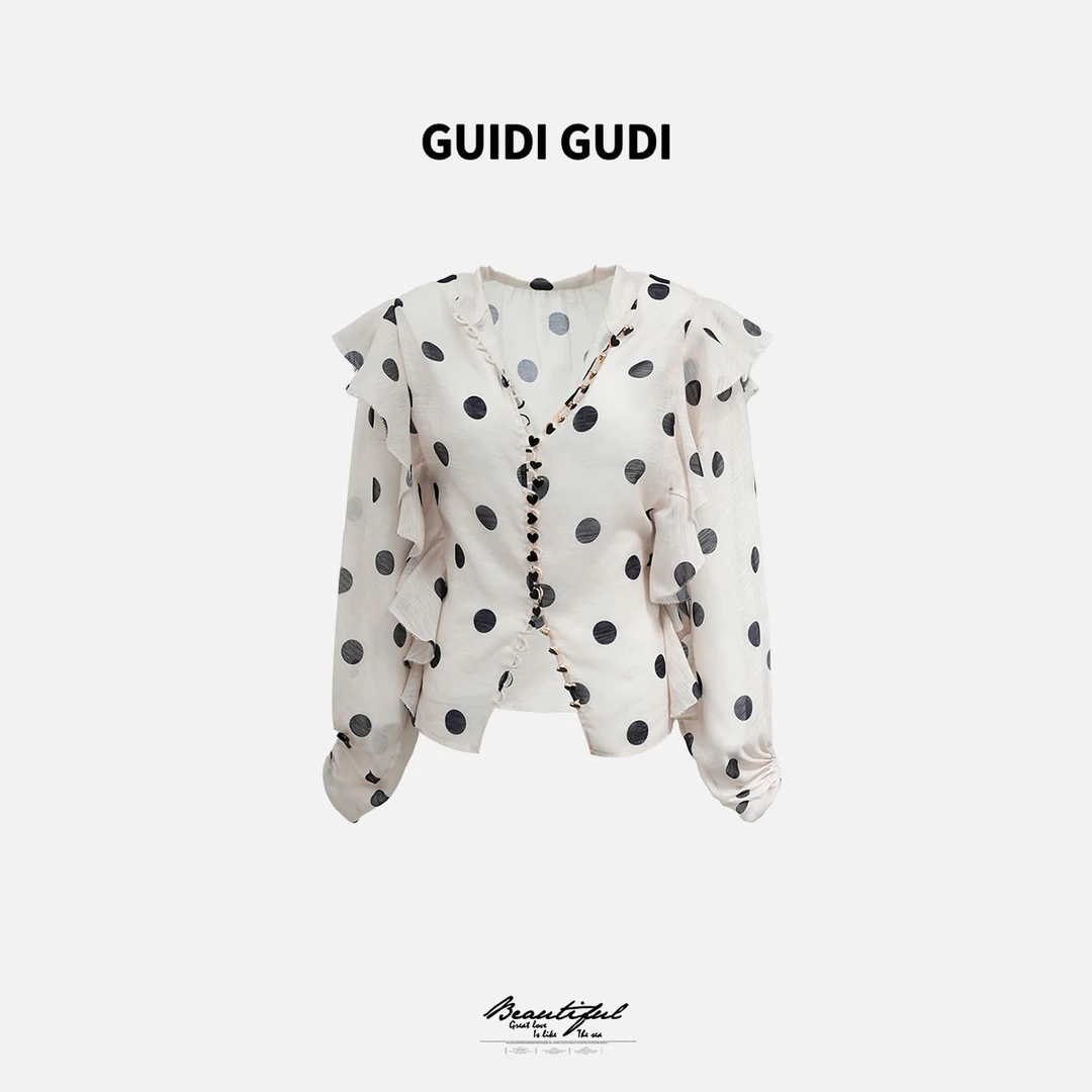 GUIDI GUDI【花罪】加蓝两件套外套+背心套装 D9510711H