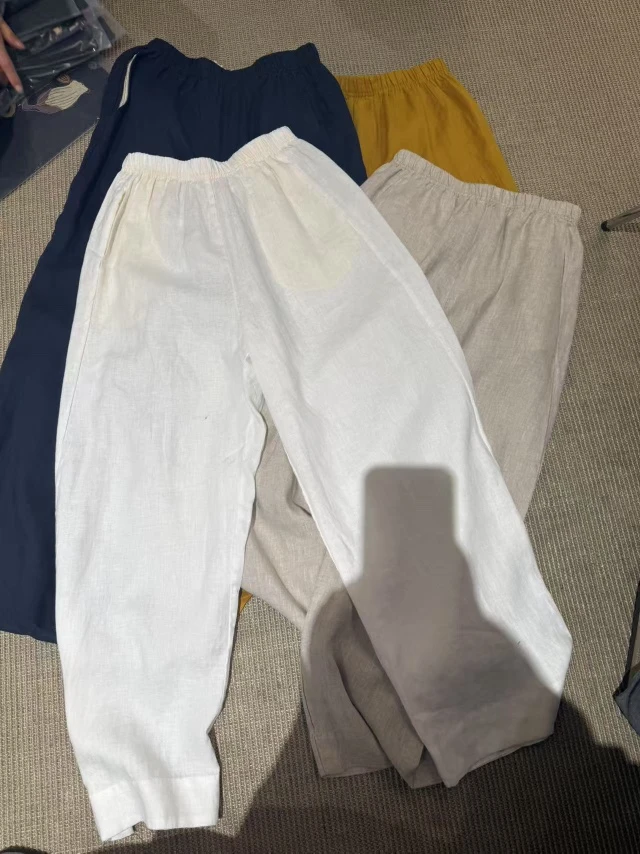 6877【来自艾米精品】纯色休闲松紧腰时尚百搭休闲裤