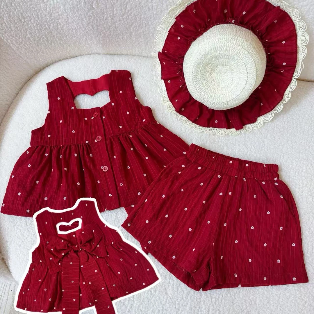 女童套装夏季2025新款儿童洋气女宝宝薄款无袖洋气时髦夏装两件套