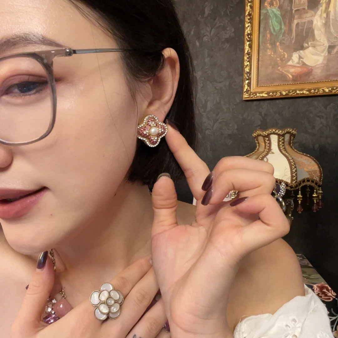 黄铜925银琉璃耳钉
