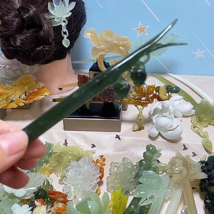 未镶嵌岫玉发簪发簪