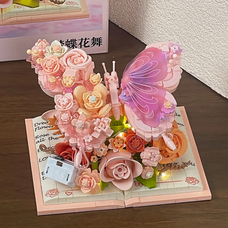 网红蝴蝶立体书积木精美少女心生日礼物女高颜值创意高级爆款手工