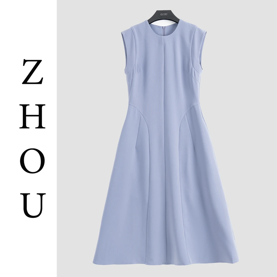 浅紫色时尚轻熟风连衣裙-20075