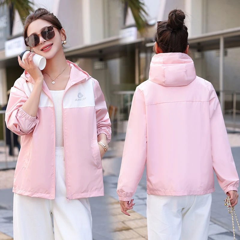 新款外套春夏季薄款休闲百搭透气防风冲锋衣防水防晒宽松连帽上衣