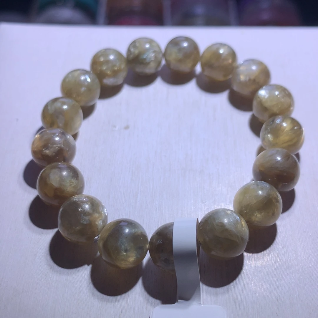 水晶银S925镶嵌手串金祖母11.4m