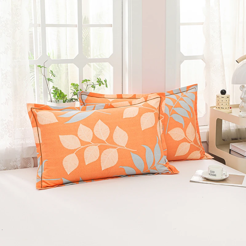 2025新款双层纱枕套一对2只48X74尺寸夏季家用宿舍学生枕套皮