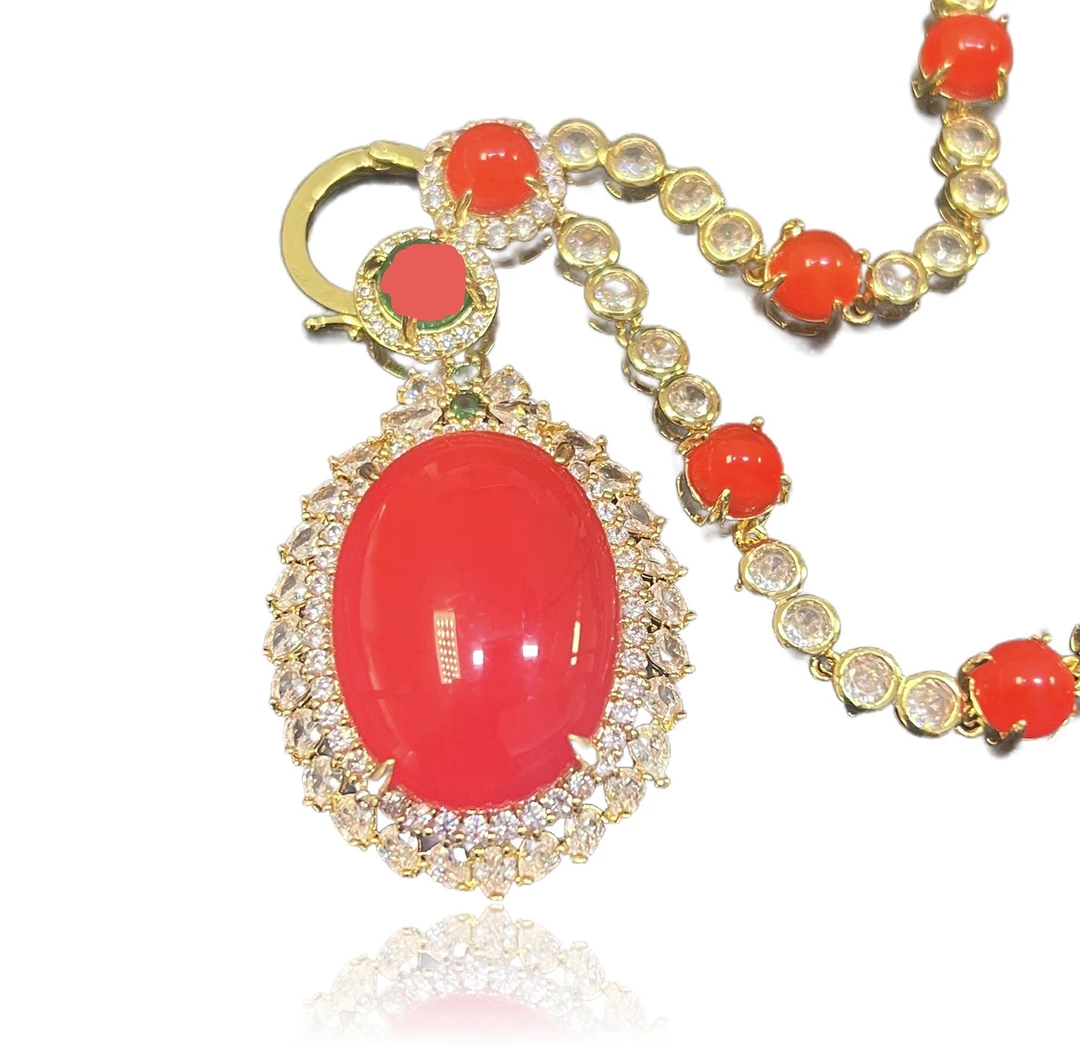 【小满】（164号）红色蛋面椭圆吊坠红玉髓多样性一件发货