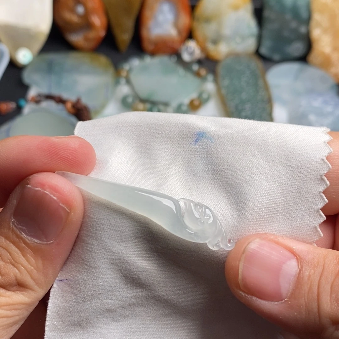 定制翡翠未镶嵌冰种翡翠凤钗