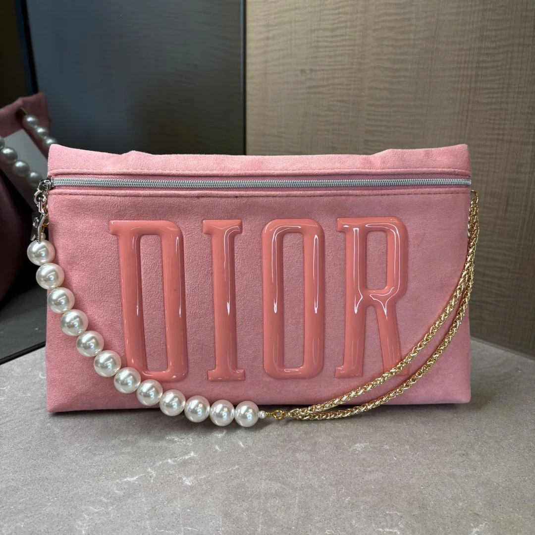 【小佟专属】迪奥粉色手提包通勤化妆包【长25cm*宽3cm*高15cm】-x