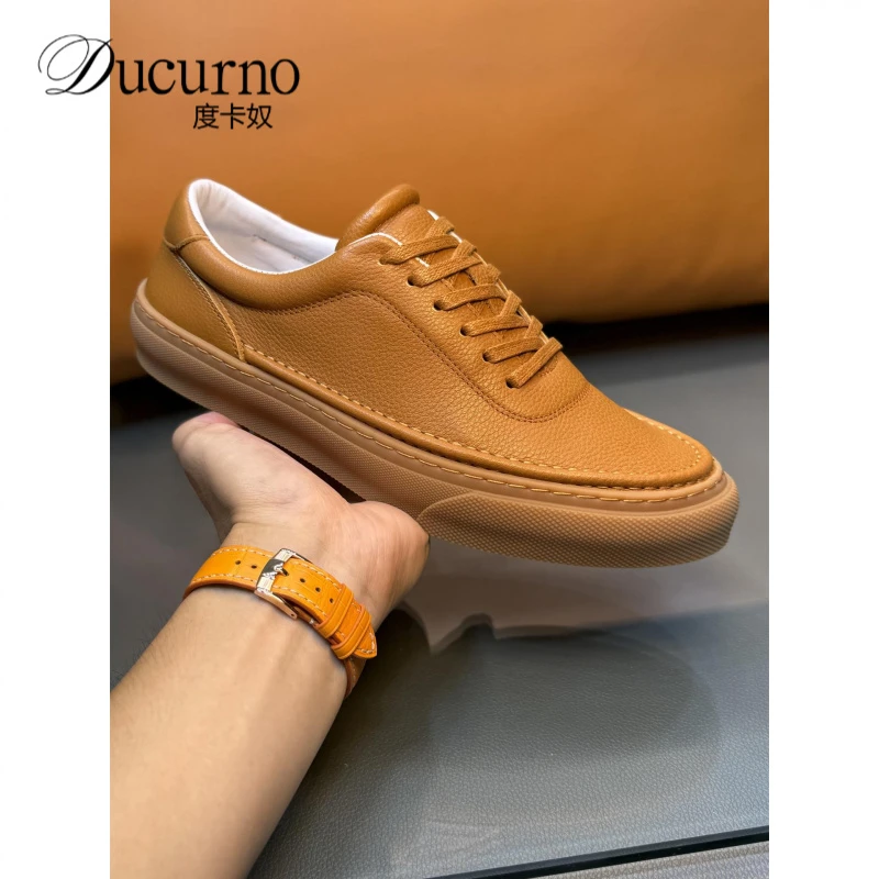 欧洲站男鞋高端英伦风板鞋男简约男士德训鞋百搭国潮轻奢休闲男鞋