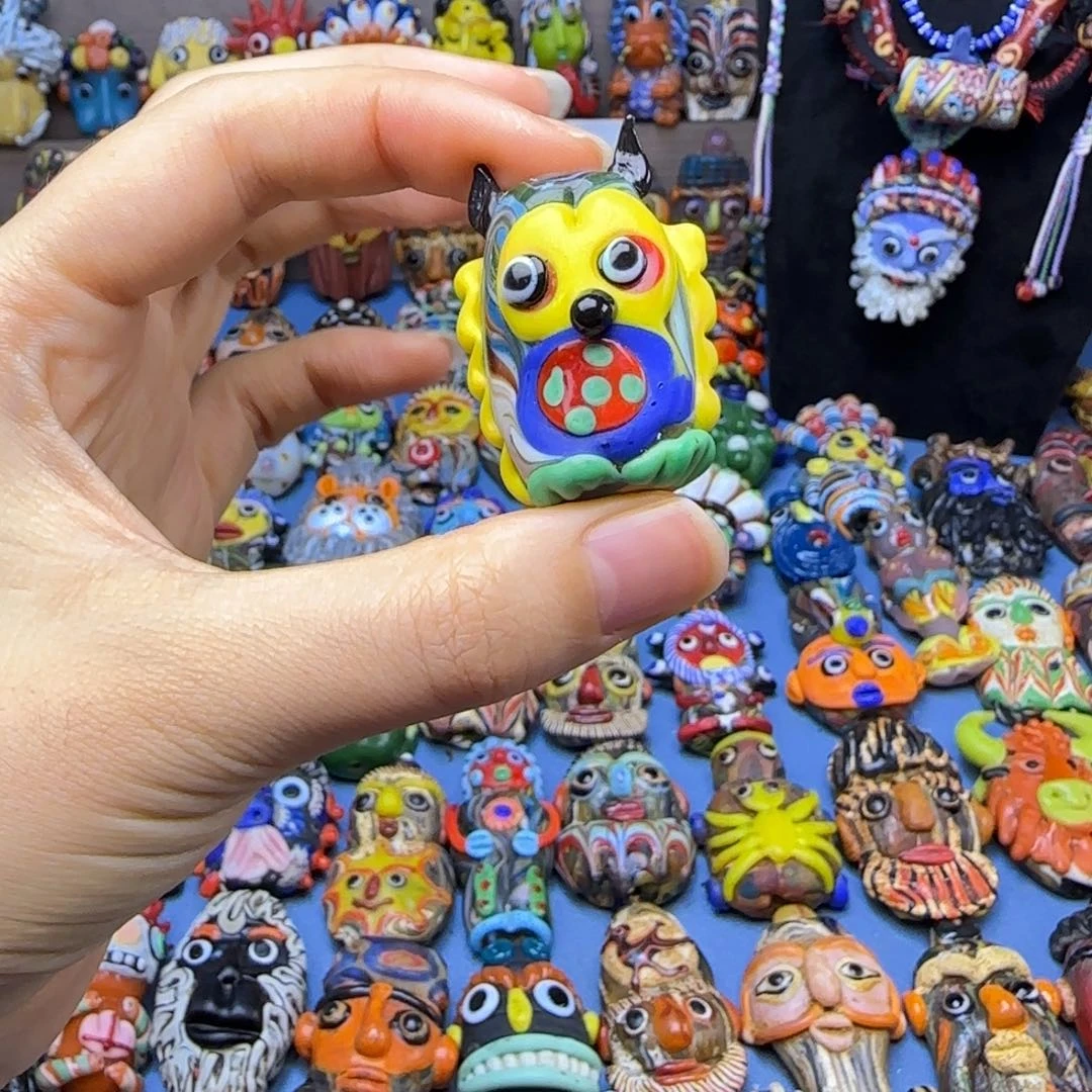 琉璃非金属玻璃颈饰猫头鹰