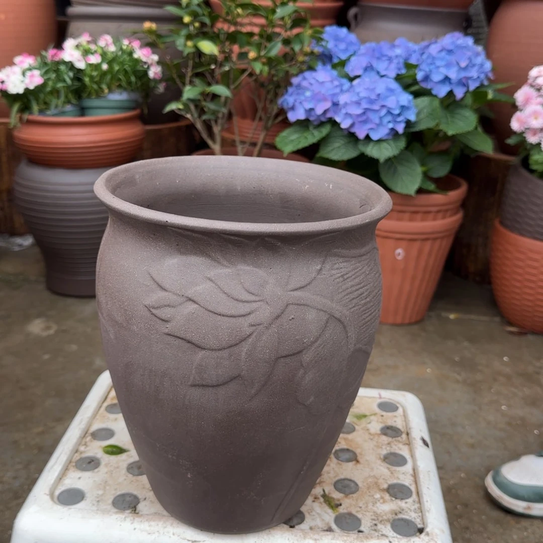 紫砂花盆口20高25宜兴紫砂粗糙