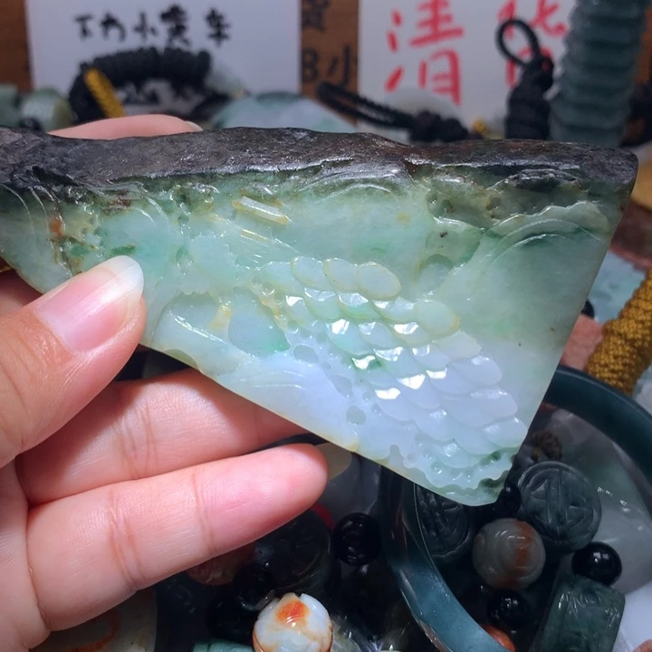 翡翠未镶嵌颈饰保真天然A货翡翠