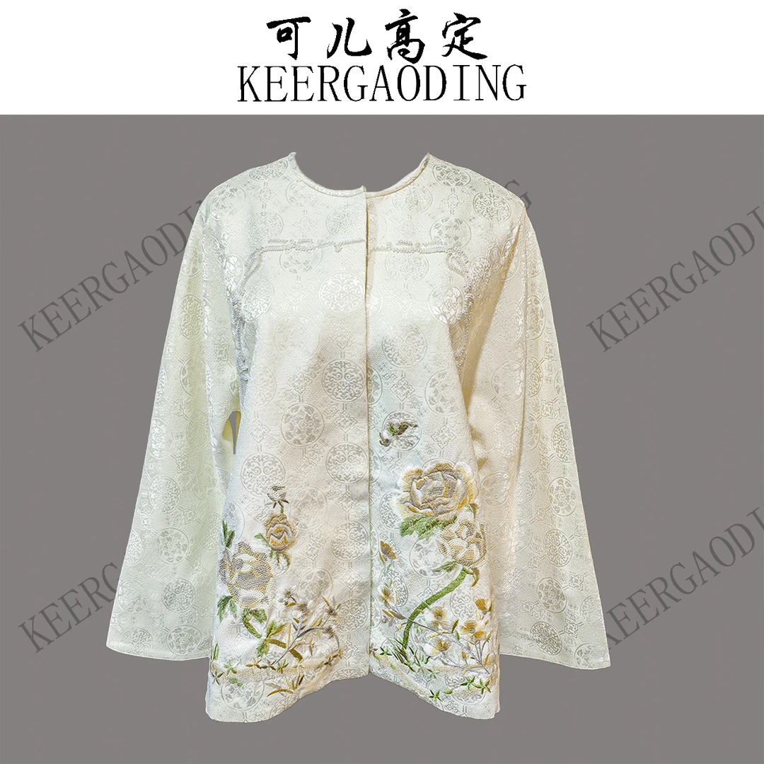 【可儿•高定】高端新中式国风重工手推绣丝毛外套BZ-GY35552
