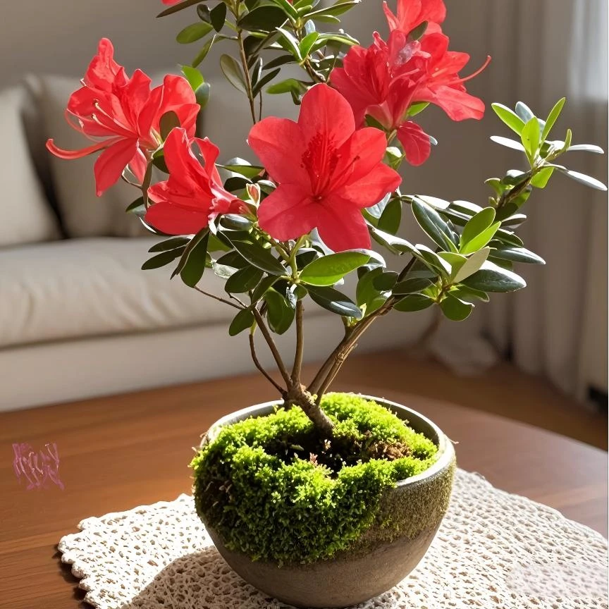 盛燕园艺【红皇冠】苔藓球陶瓷盆杜鹃花绿植常绿耐寒高25冠25左右