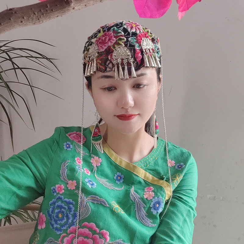 扶茶原创设计-民族风老绣发箍帽31