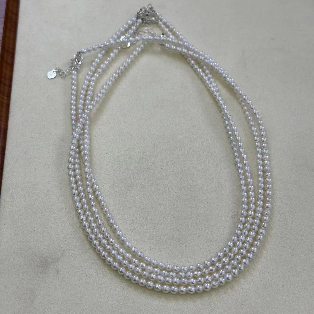 《A2759》天然无优化淡水珍珠小米珠项链约3.5mm多样性发其一