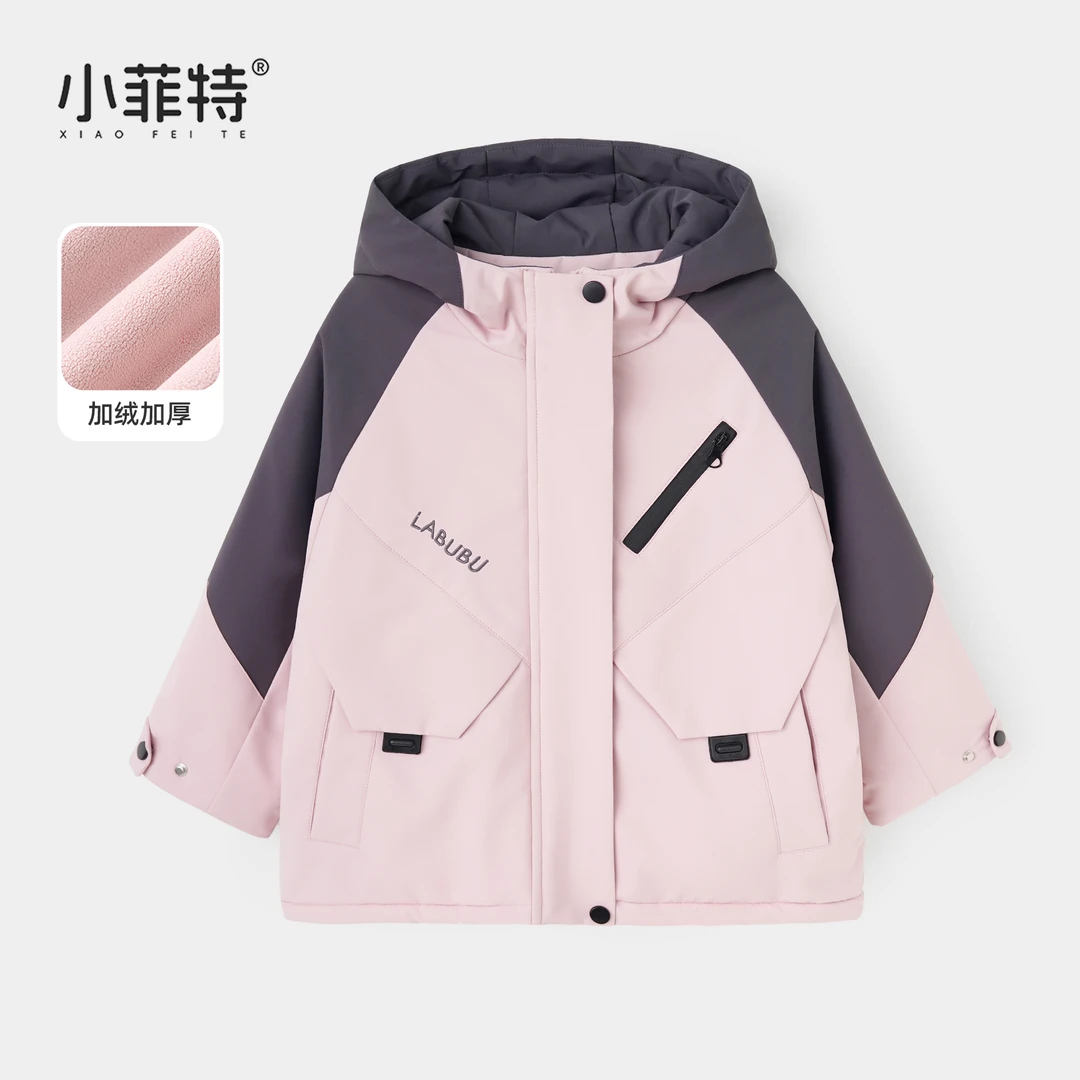 小菲特女童秋冬装新款连帽外套中大童卡通上衣儿童衣服BGYD55616