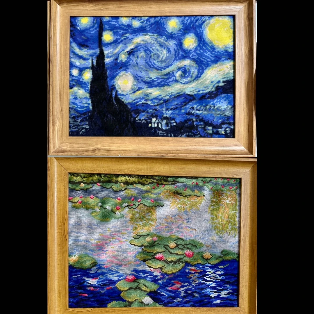 锦译绒绣-星空/荷塘睡莲（小版）装饰画印象派名画