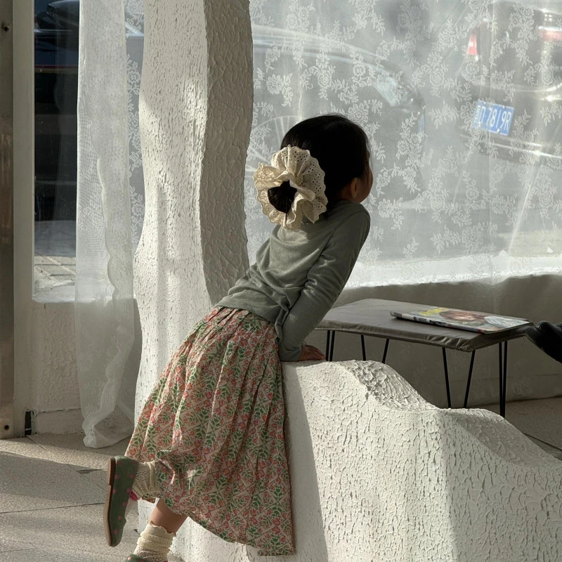 女童夏季新款文艺淑女风半裙碎花裙