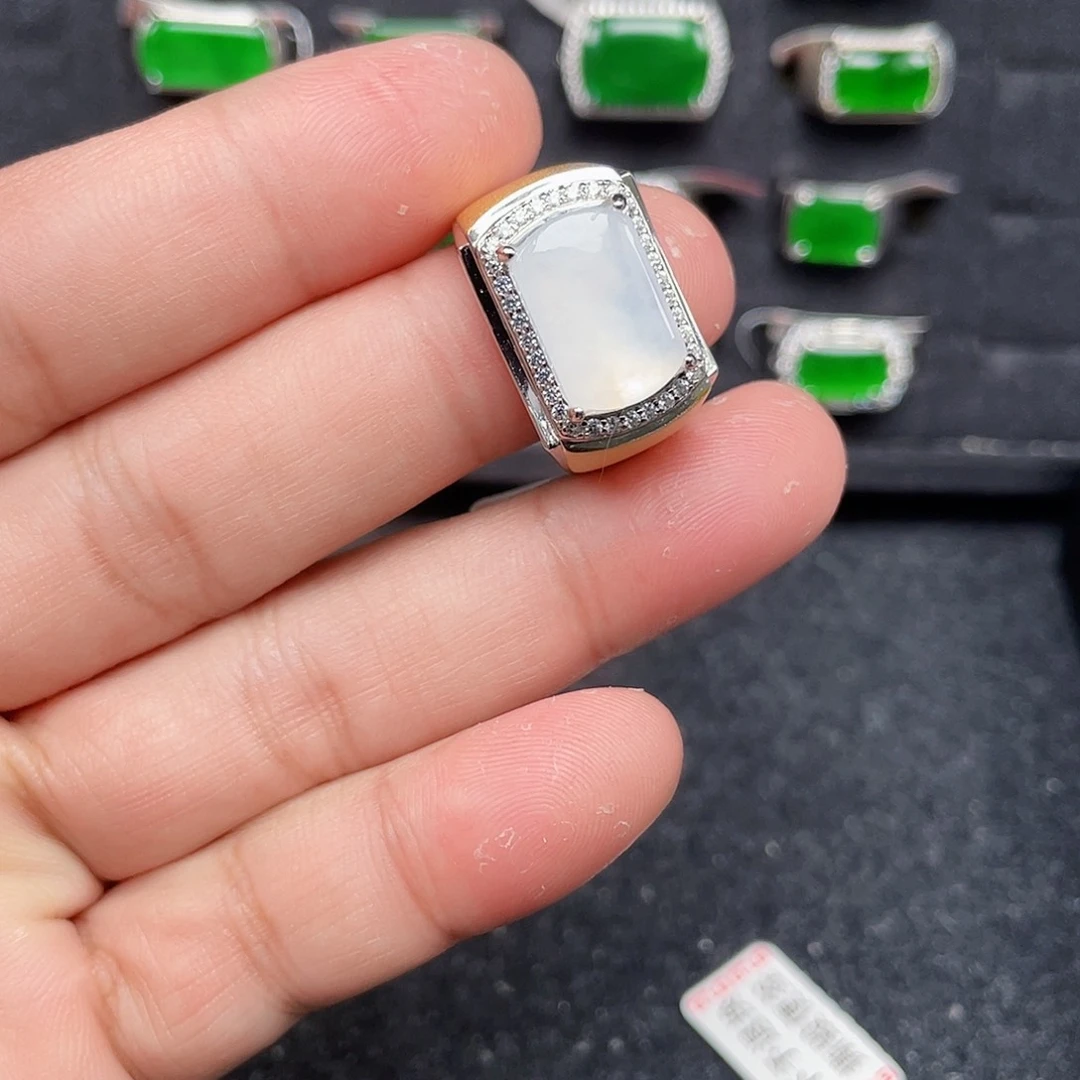 翡翠戒指银S925镶嵌2316编号