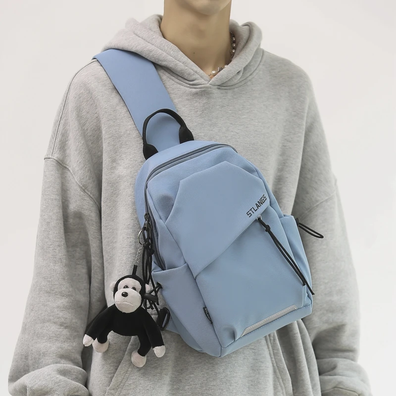 斜挎包男款单肩小背包男士胸包女骑行运动爬山男生平板轻便登山包